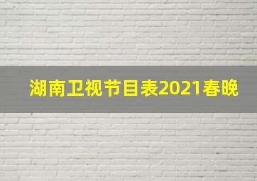 湖南卫视节目表2021春晚