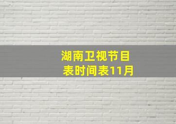 湖南卫视节目表时间表11月