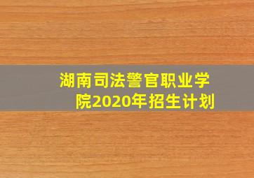 湖南司法警官职业学院2020年招生计划