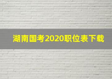 湖南国考2020职位表下载