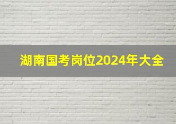 湖南国考岗位2024年大全