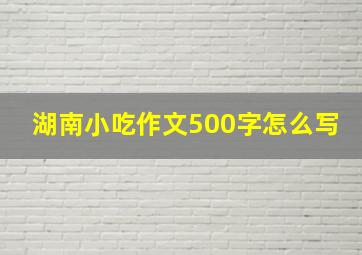 湖南小吃作文500字怎么写