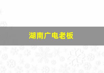 湖南广电老板