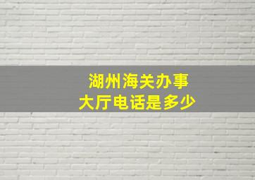 湖州海关办事大厅电话是多少