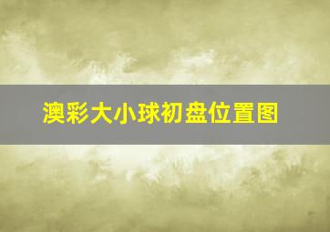 澳彩大小球初盘位置图