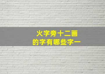 火字旁十二画的字有哪些字一