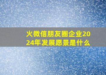 火微信朋友圈企业2024年发展愿景是什么