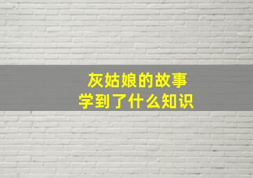 灰姑娘的故事学到了什么知识