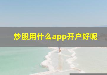 炒股用什么app开户好呢