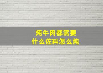 炖牛肉都需要什么佐料怎么炖