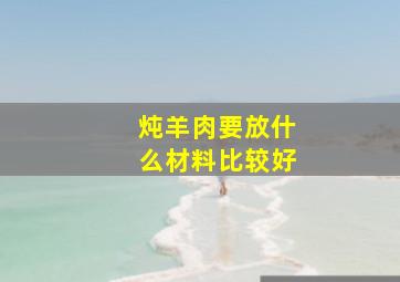 炖羊肉要放什么材料比较好