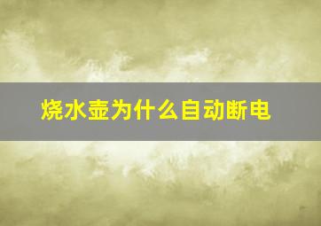 烧水壶为什么自动断电