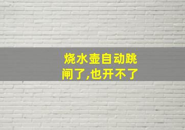 烧水壶自动跳闸了,也开不了