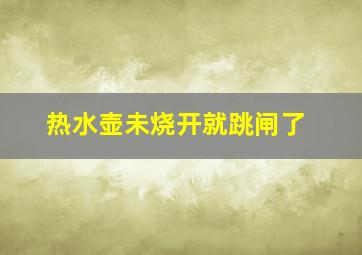 热水壶未烧开就跳闸了