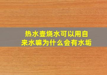 热水壶烧水可以用自来水嘛为什么会有水垢