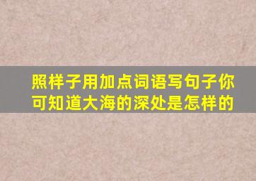 照样子用加点词语写句子你可知道大海的深处是怎样的