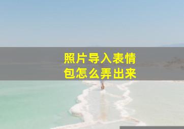 照片导入表情包怎么弄出来