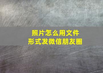 照片怎么用文件形式发微信朋友圈