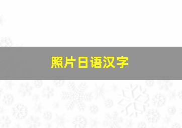 照片日语汉字