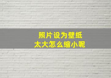 照片设为壁纸太大怎么缩小呢