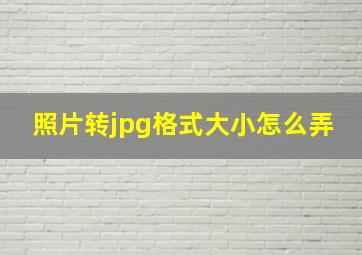 照片转jpg格式大小怎么弄