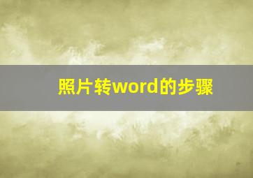 照片转word的步骤