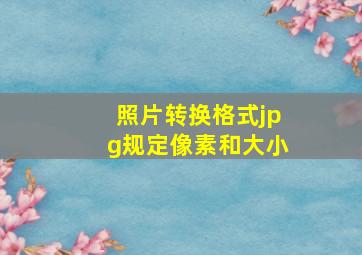 照片转换格式jpg规定像素和大小