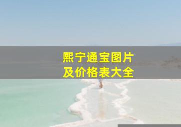 熙宁通宝图片及价格表大全