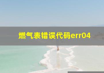 燃气表错误代码err04