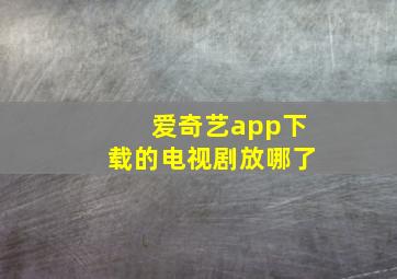 爱奇艺app下载的电视剧放哪了