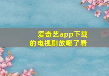 爱奇艺app下载的电视剧放哪了看