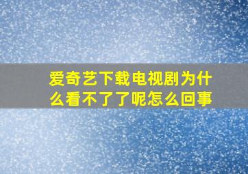 爱奇艺下载电视剧为什么看不了了呢怎么回事