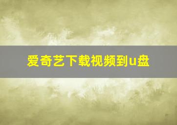 爱奇艺下载视频到u盘