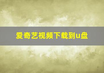 爱奇艺视频下载到u盘