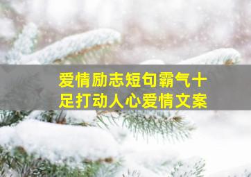 爱情励志短句霸气十足打动人心爱情文案