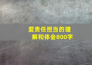 爱责任担当的理解和体会800字