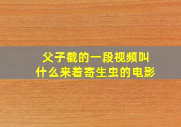 父子截的一段视频叫什么来着寄生虫的电影