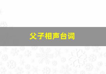 父子相声台词