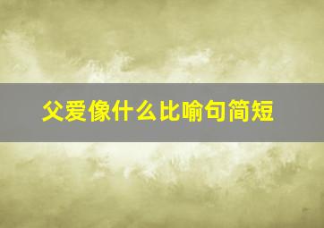 父爱像什么比喻句简短