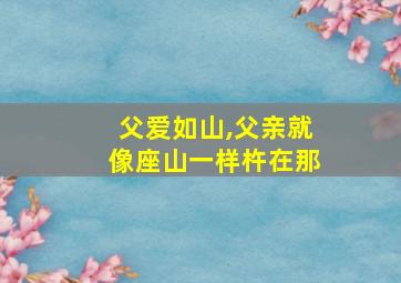 父爱如山,父亲就像座山一样杵在那