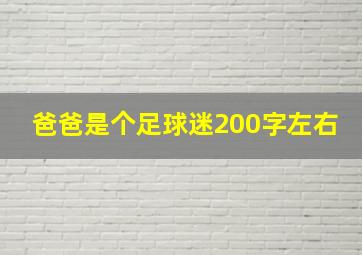 爸爸是个足球迷200字左右