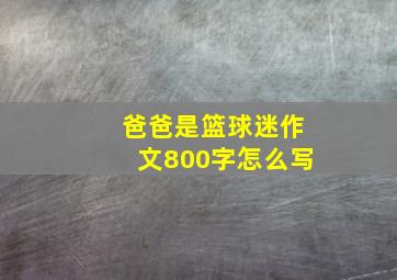 爸爸是篮球迷作文800字怎么写