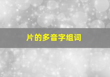 片的多音字组词