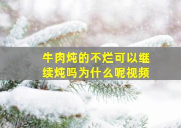 牛肉炖的不烂可以继续炖吗为什么呢视频