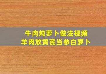 牛肉炖萝卜做法视频羊肉放黄芪当参白萝卜