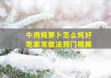 牛肉炖萝卜怎么炖好吃家常做法窍门视频