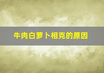 牛肉白萝卜相克的原因