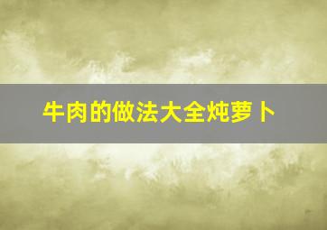 牛肉的做法大全炖萝卜