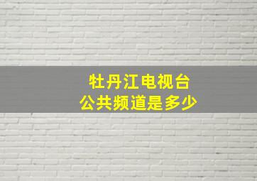 牡丹江电视台公共频道是多少