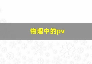 物理中的pv